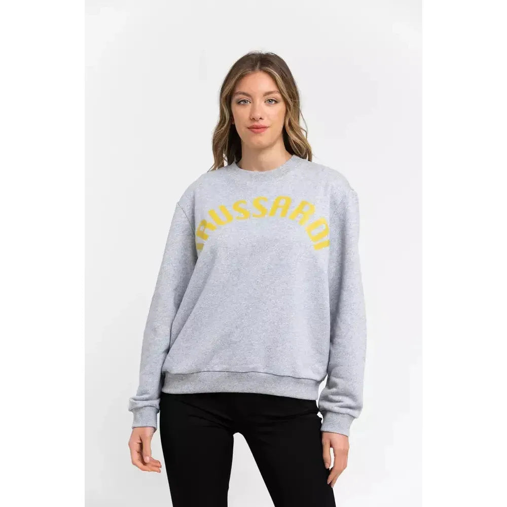 Trussardi Gray Cotton Women Sweatshirt TR-21545-XS