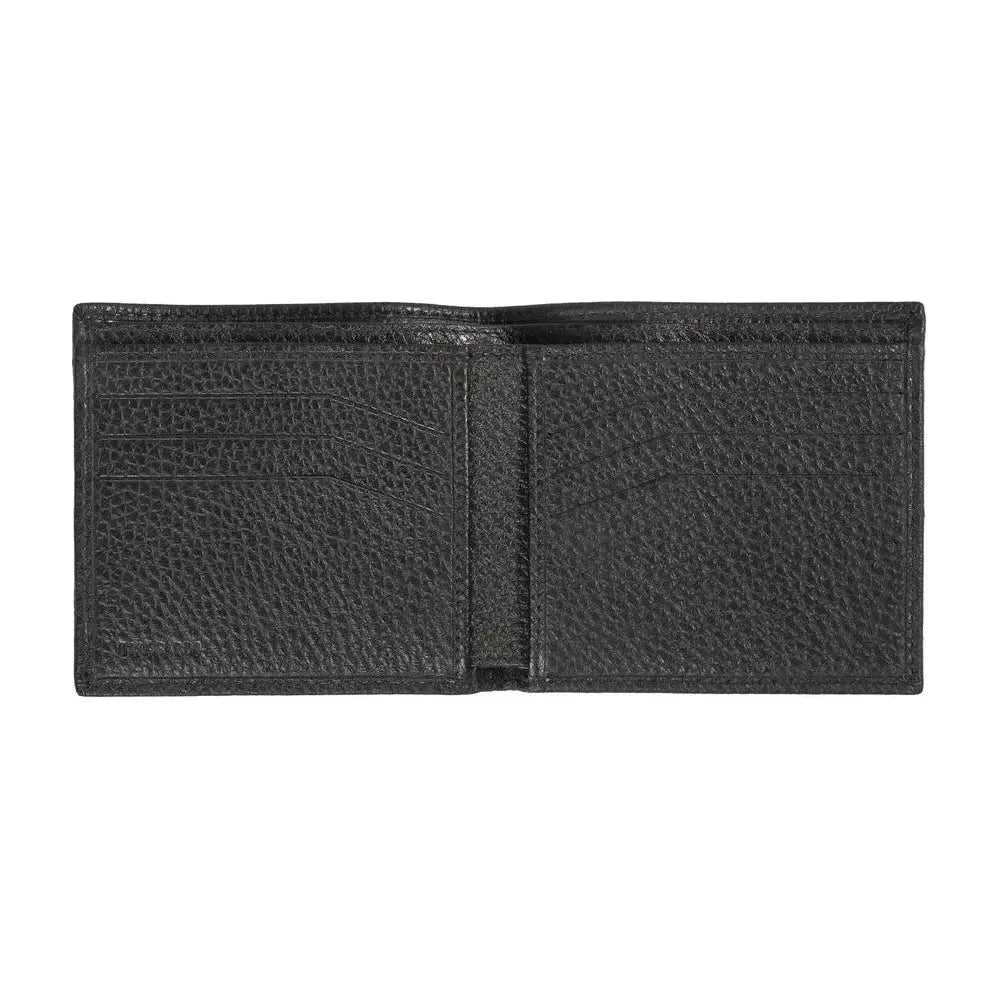 Trussardi Black Leather Men Wallet TR-20725