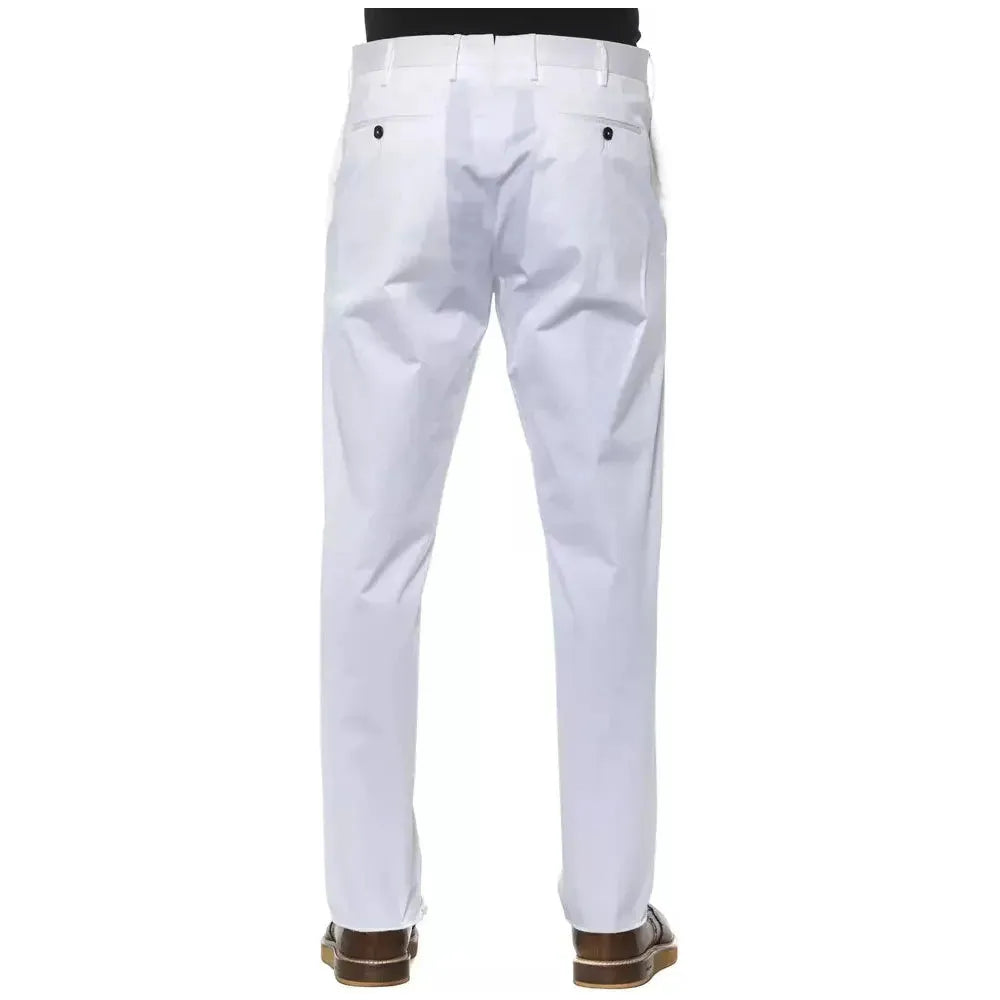 PT Torino White Cotton Men Trouser