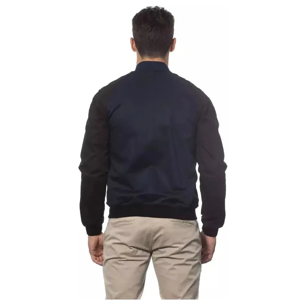 Verri Blue Cotton Men's Bomber Jacket Coats & Jackets