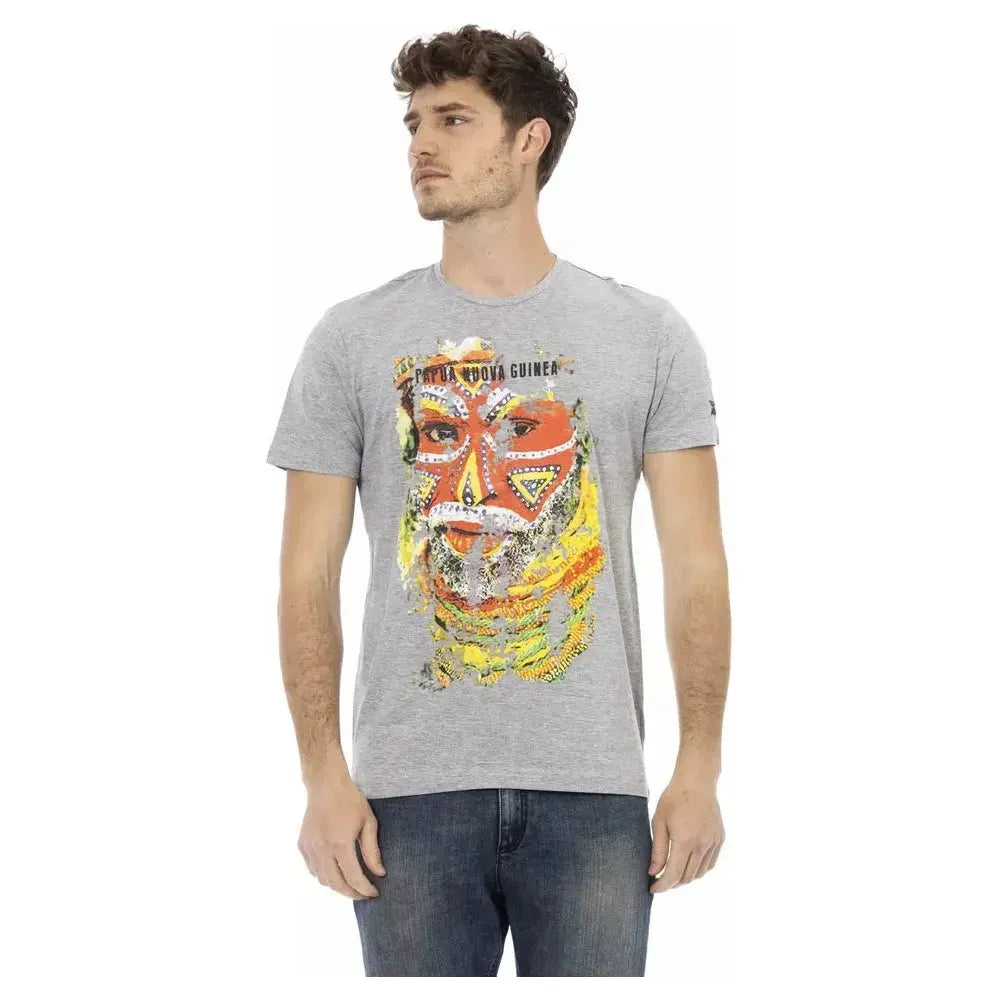 Trussardi Action Gray Cotton Men T-Shirt
