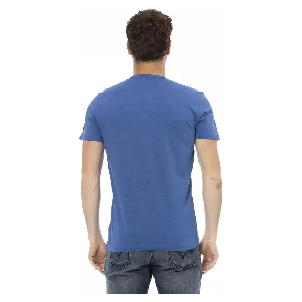 Trussardi Action Blue Cotton Men T-Shirt