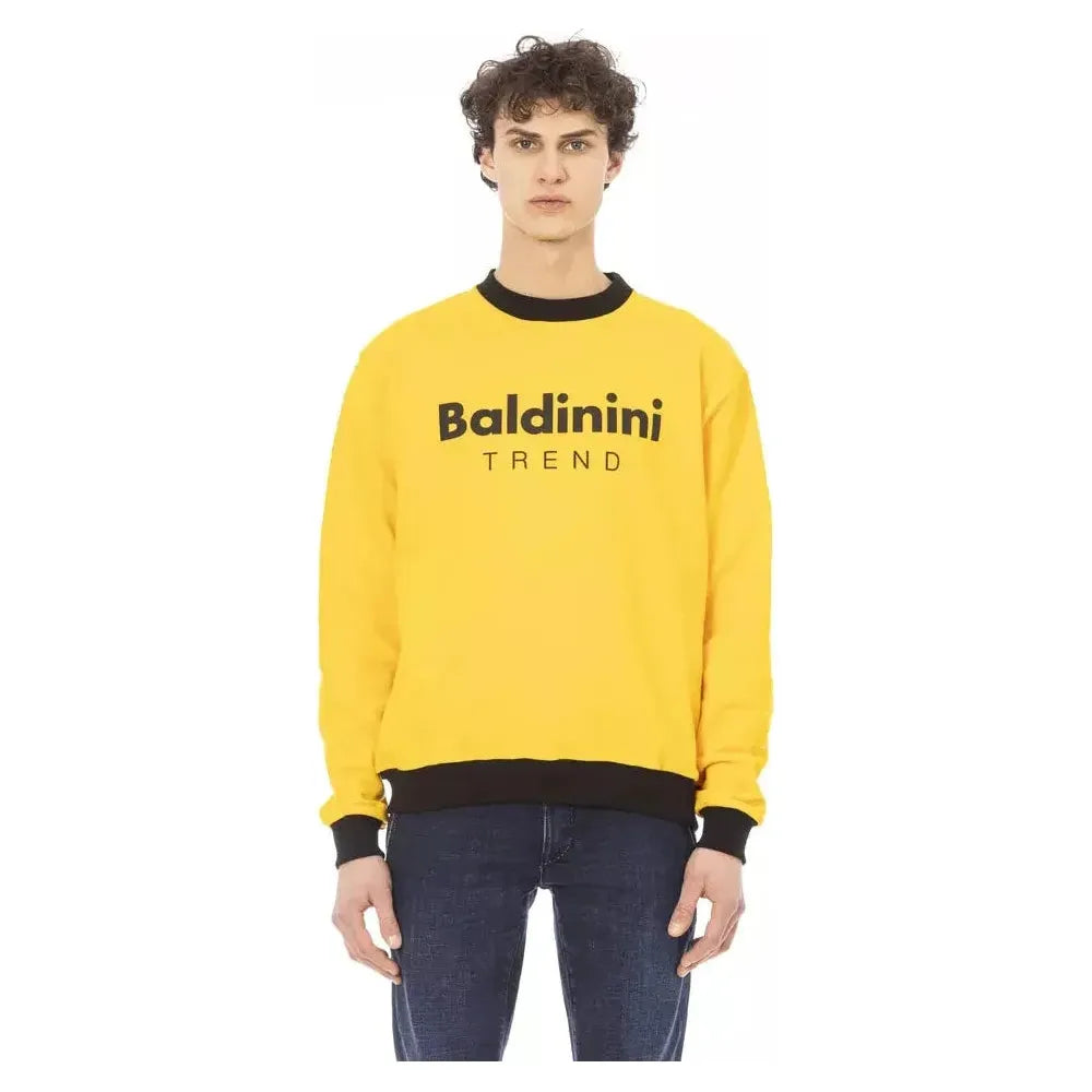 Baldinini Trend Yellow Cotton Men's Sweater Hoodie