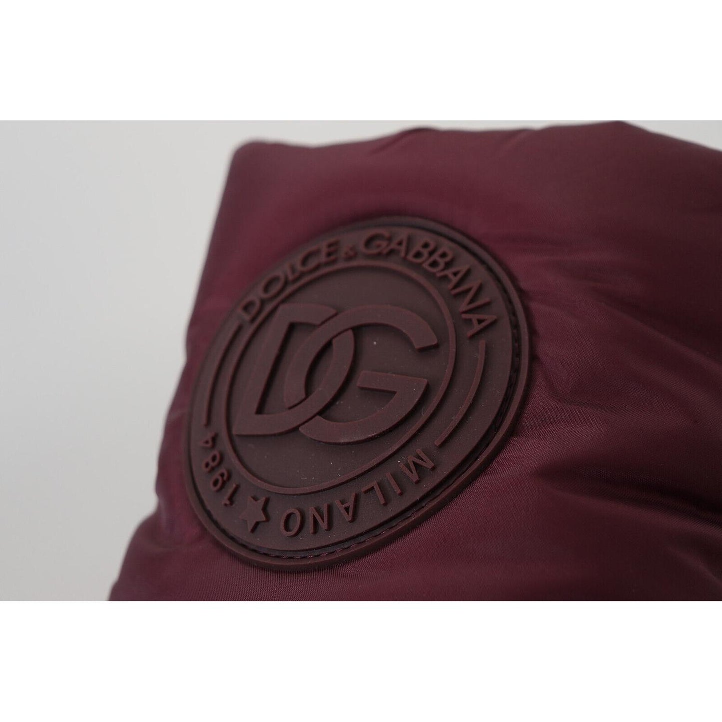 Dolce & Gabbana Bordeaux Nylon Boots Padded Mid Shoes