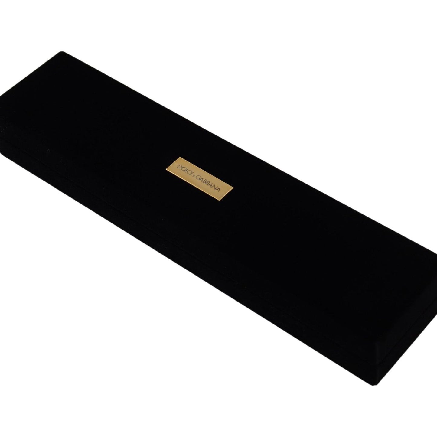 Dolce & Gabbana Black Velvet Logo Plaque Storage Bracelet Jewelry Box FASHION ACCESSORIES