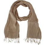Costume National Beige Cotton Shawl Foulard Fringe Scarf MS6872