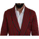Dolce & Gabbana Red Striped Martini Printed Lining Robe KOS2146- 48