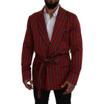 Dolce & Gabbana Red Striped Martini Printed Lining Robe KOS2146- 48