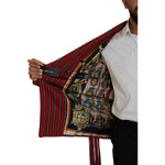 Dolce & Gabbana Red Striped Martini Printed Lining Robe KOS2146- 48