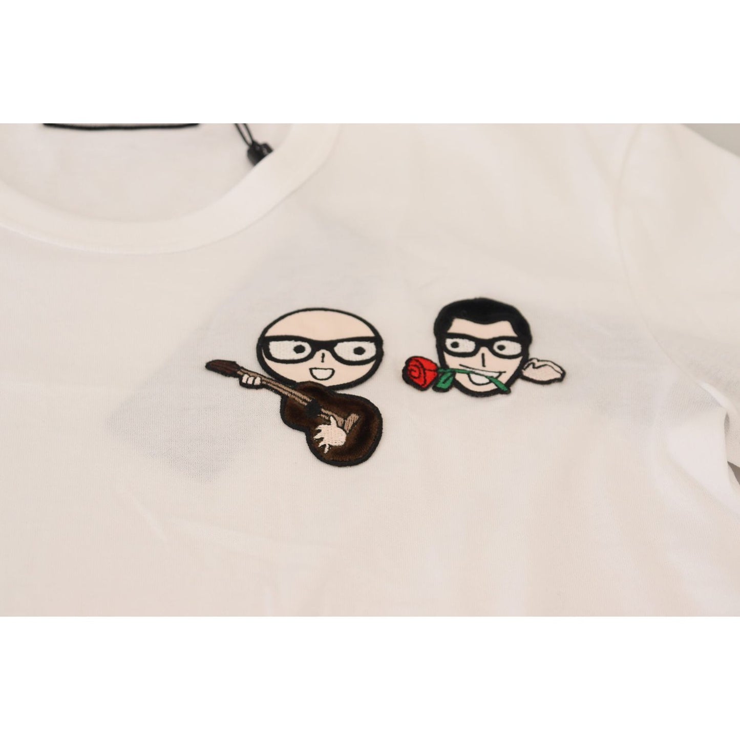 Dolce & Gabbana White #dgfamily Crewneck Cotton T-shirt