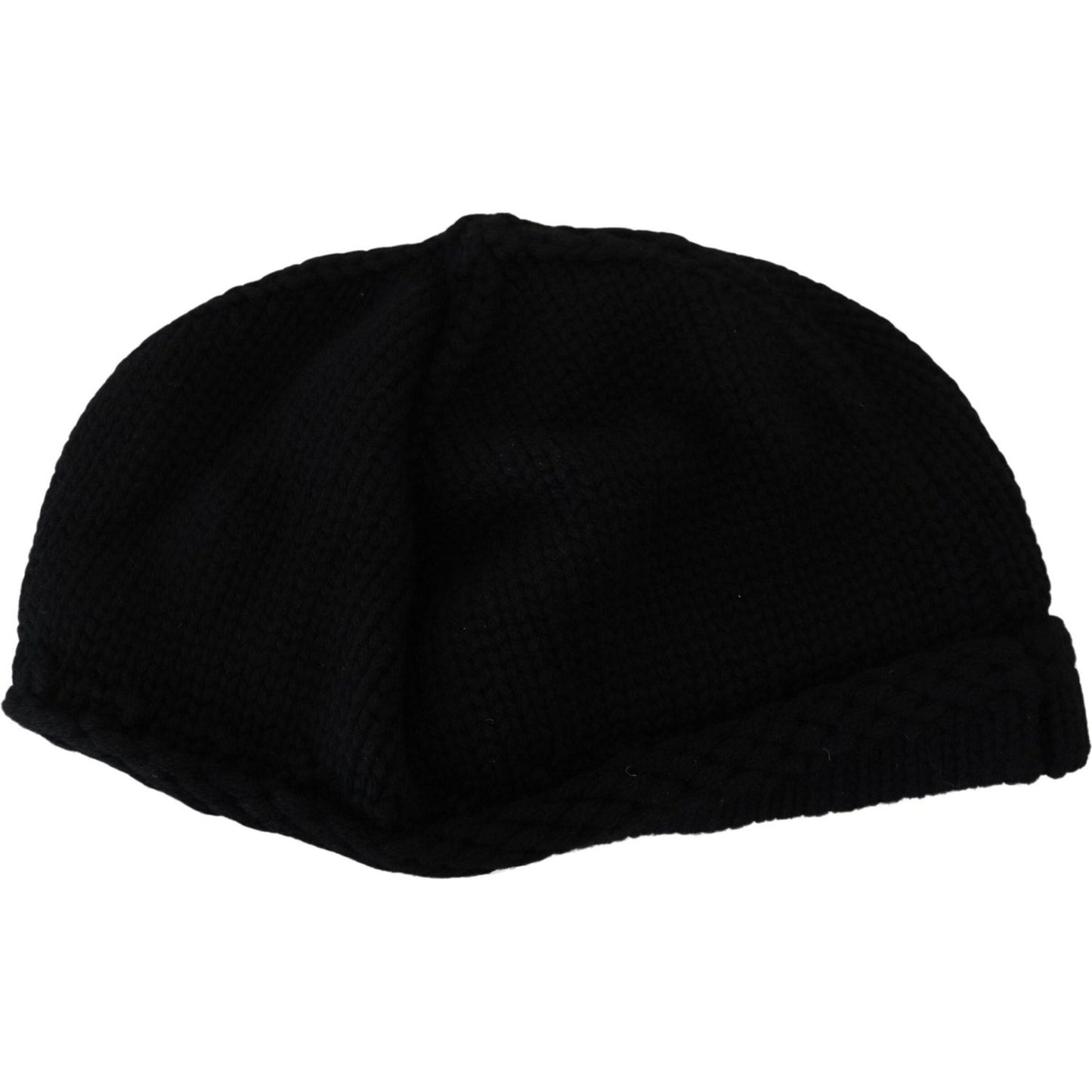 Dolce & Gabbana Black Virgin Wool Women Winter Beanie Cap Hat