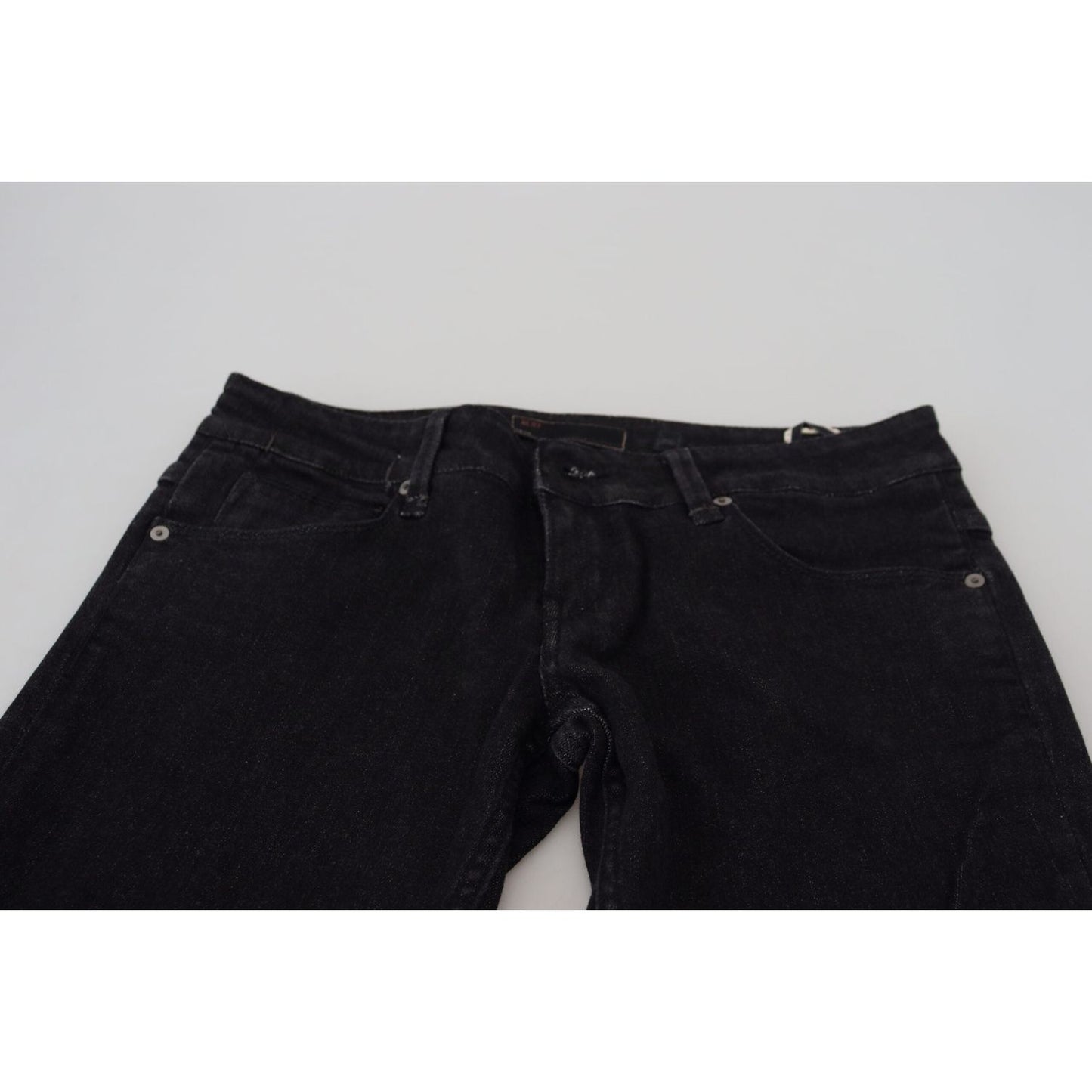 Acht Black Low Waist Slim Fit Cotton Denim Jeans