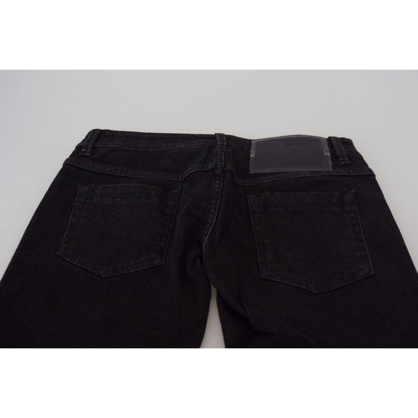 Acht Black Low Waist Slim Fit Cotton Denim Jeans