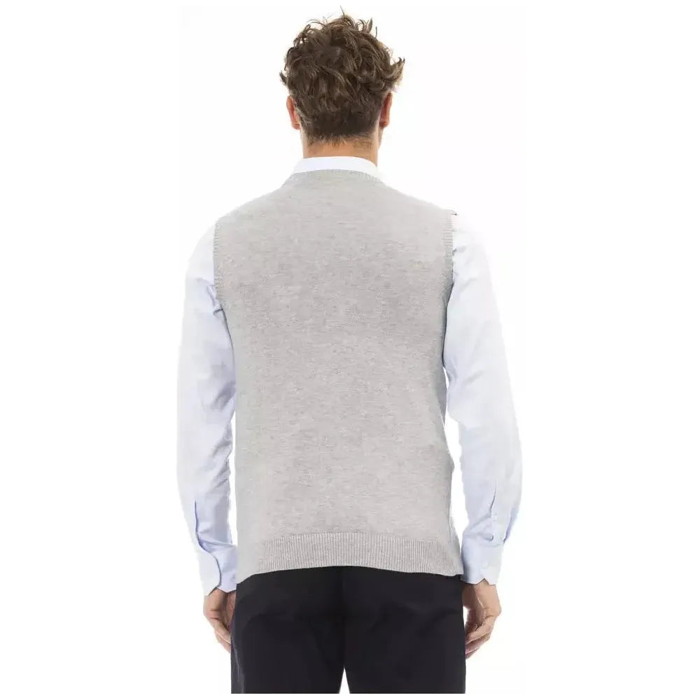 Alpha Studio Gray Viscose Men Jacket AL-23584-IT46 | S