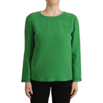 Armani Green Silk Long Sleeves Round Neck Sweater TSH7210-42