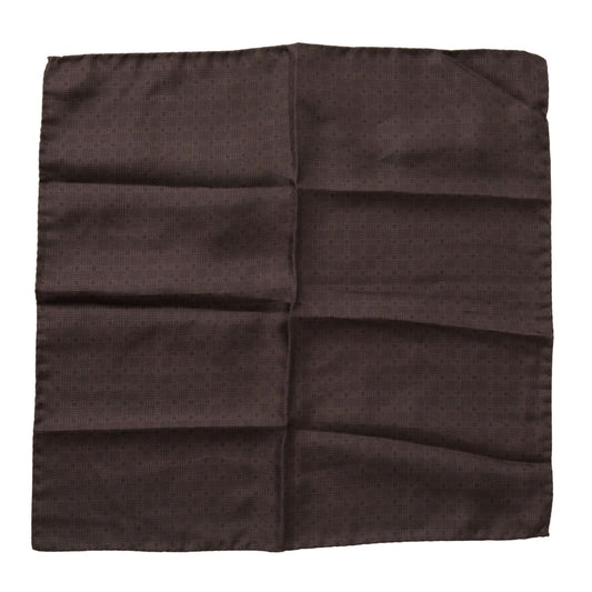 Dolce & Gabbana Brown Patterned Silk Square Handkerchief Scarf