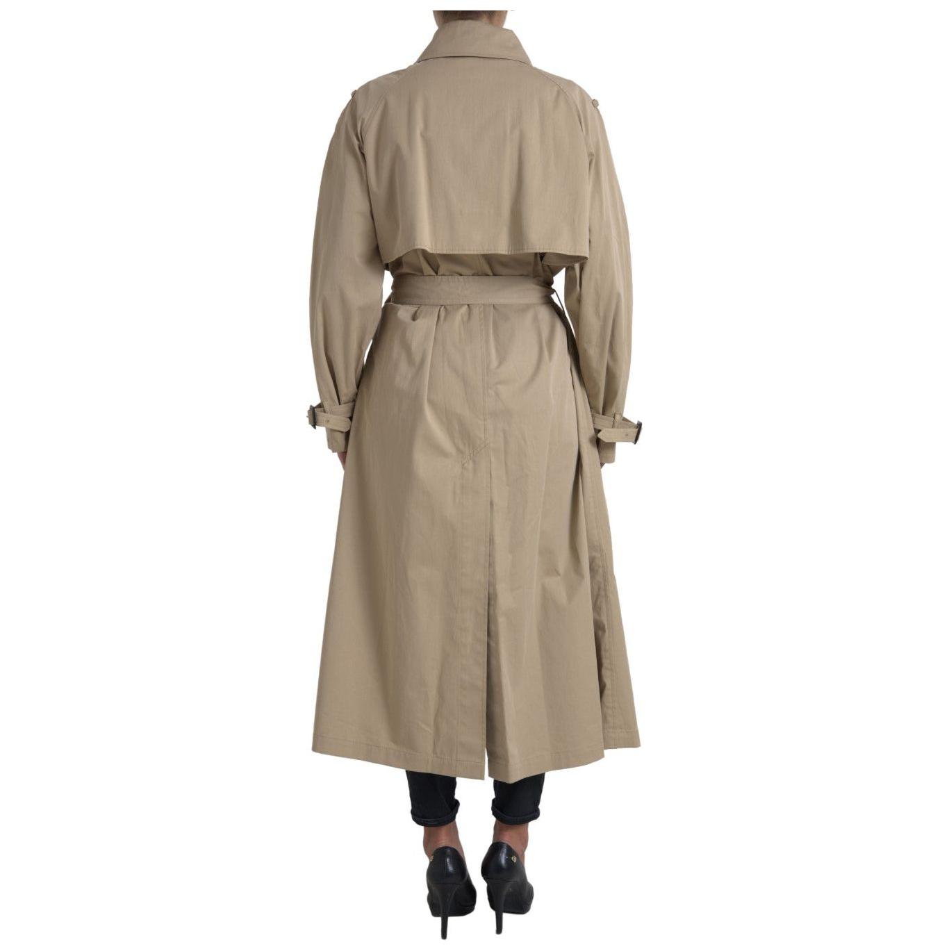 Dolce & Gabbana Khaki Double Breasted Trench Coat Jacket