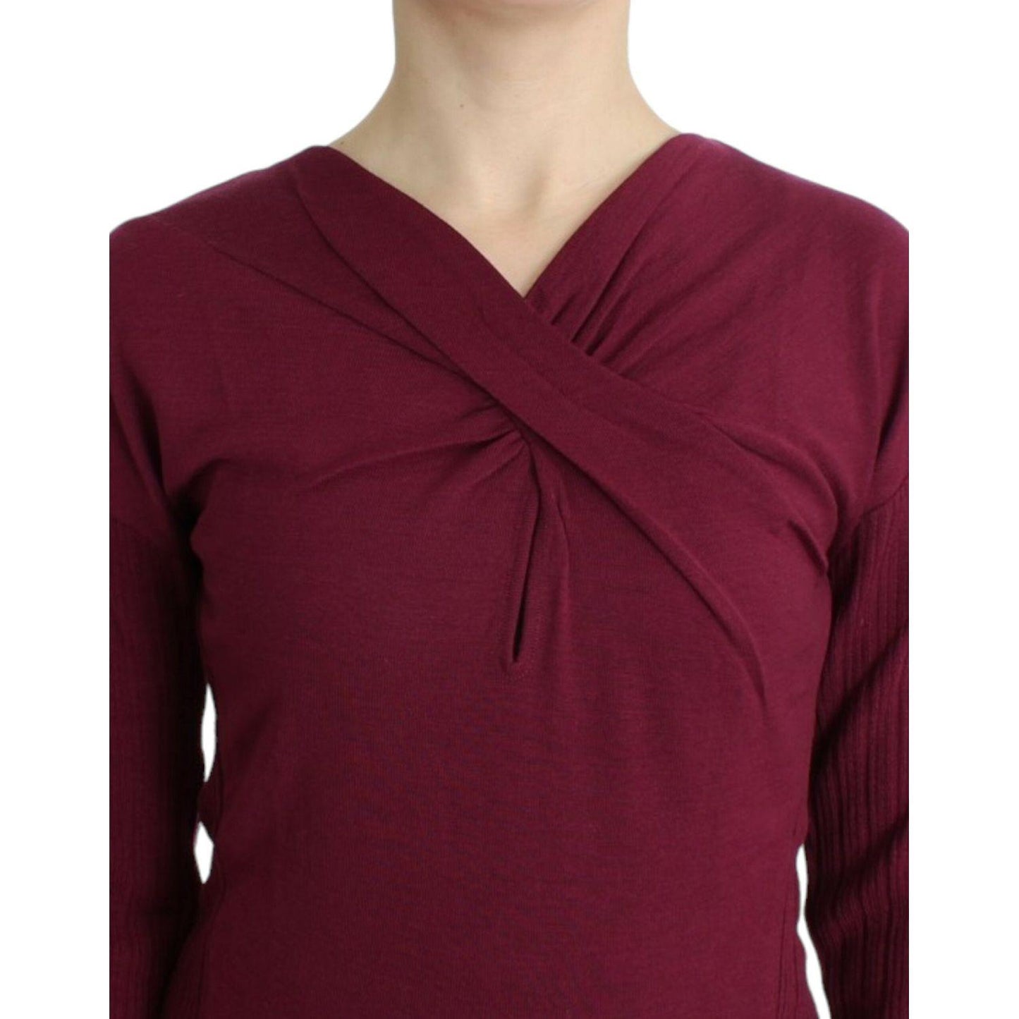 Cavalli Purple knitted wool sweater