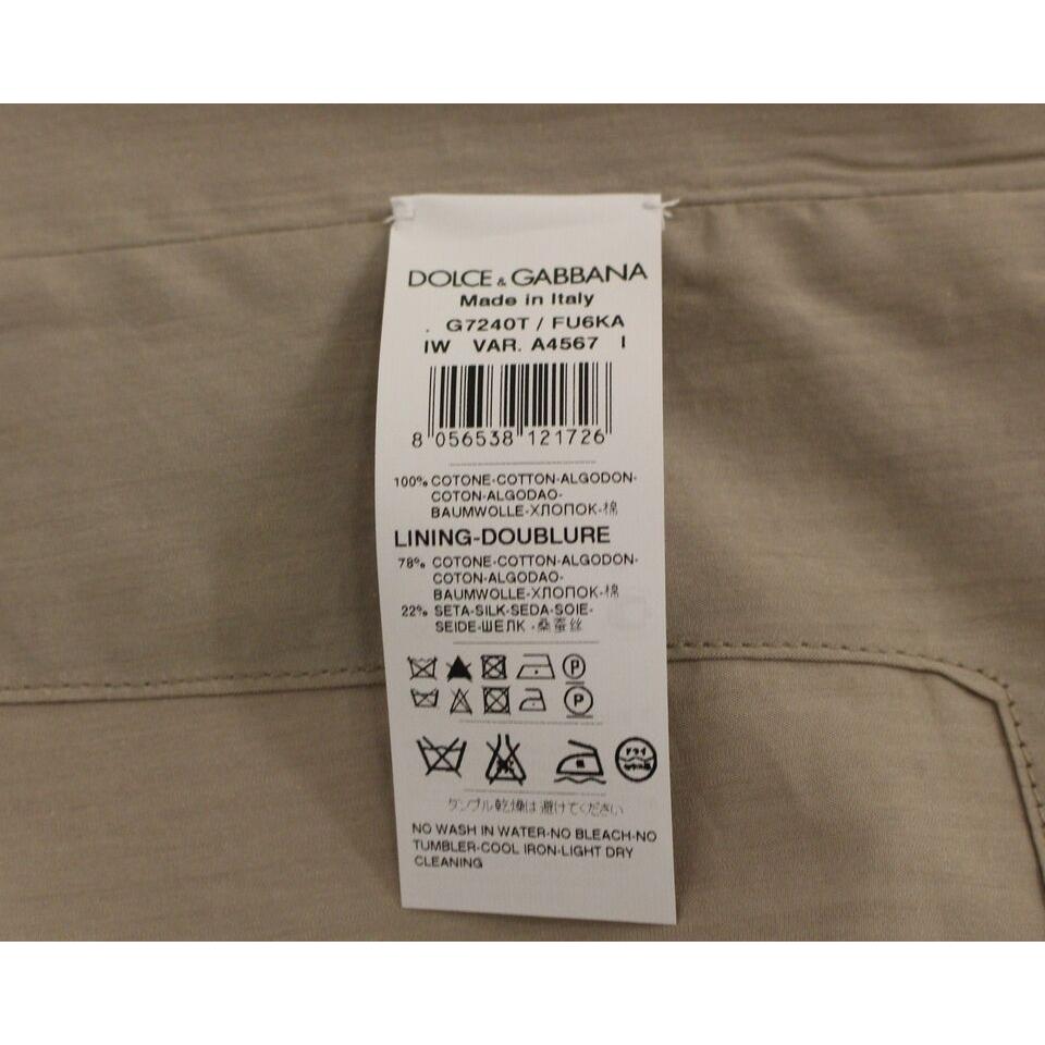 Dolce & Gabbana Beige Cotton Slim Fit Button Front Dress Vest