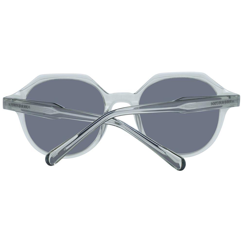 Scotch & Soda green men's sunglasses with round acetate frame, grey lenses, 100% UVA/UVB protection, full-rim style.