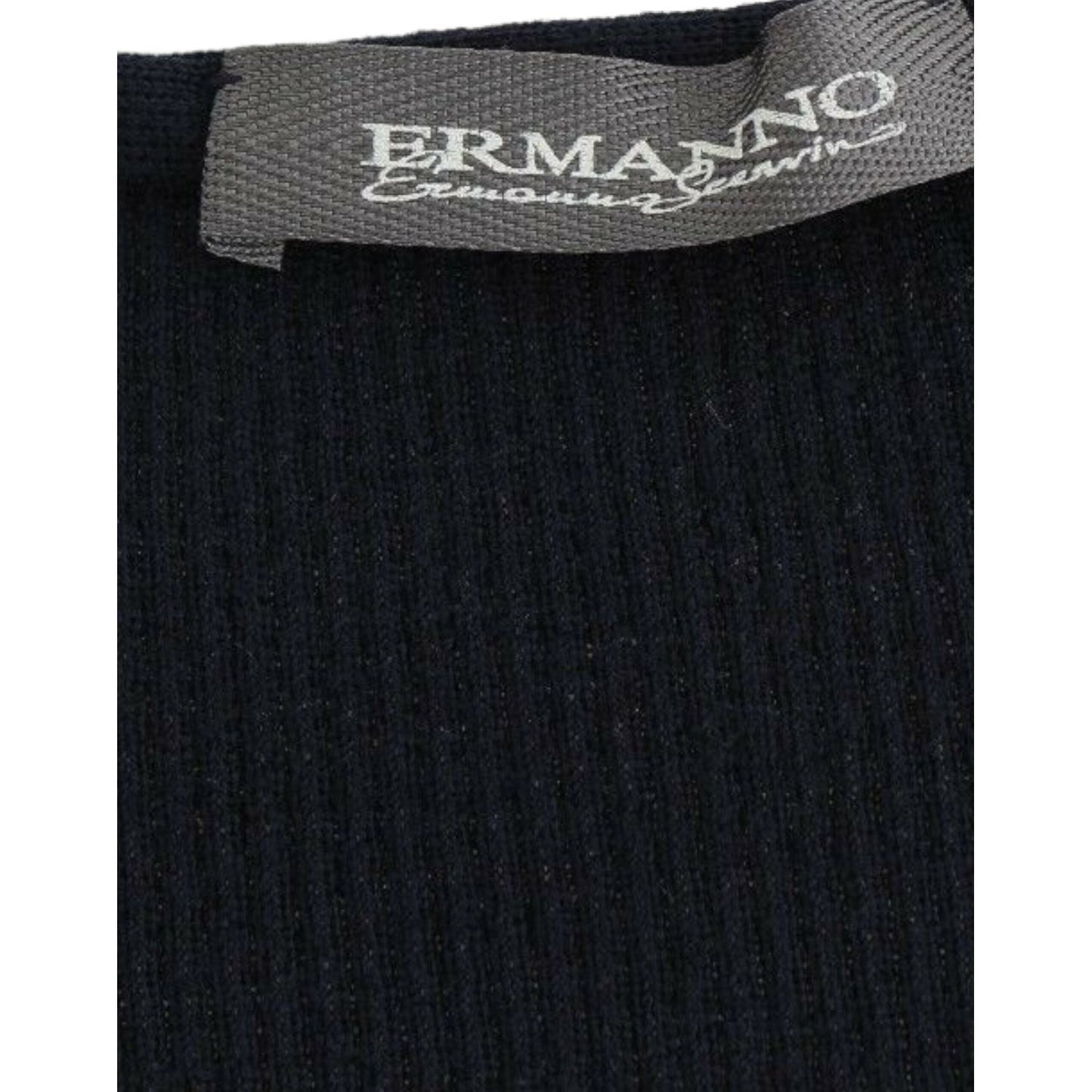 Ermanno Scervino Blue Knitted Wool Stretch Sweater Top