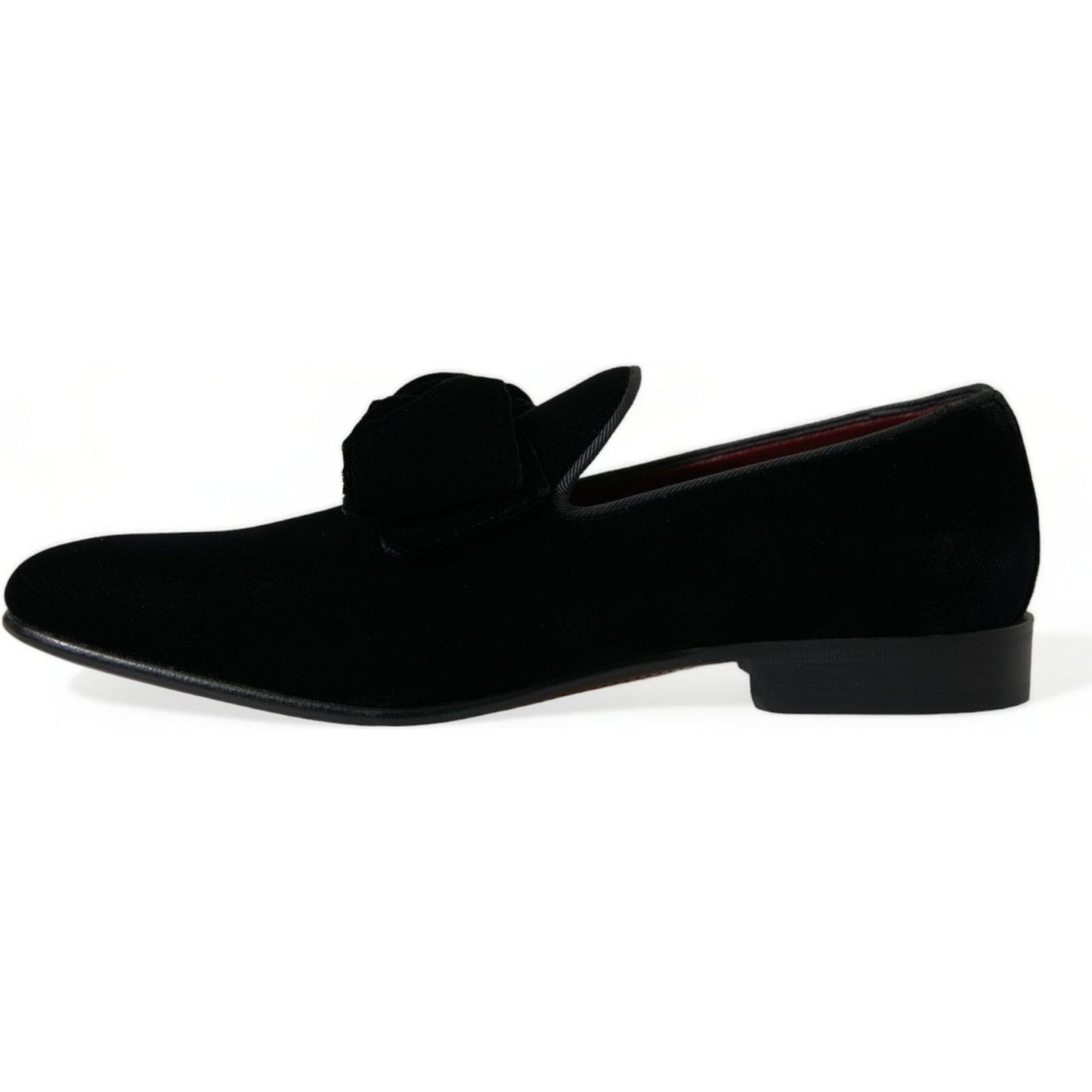 Dolce & Gabbana Black Velvet Loafers Formal Dress Shoes