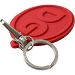 Dolce & Gabbana Red Rubber DG Logo Silver Brass Metal Keyring Keychain SMY101342