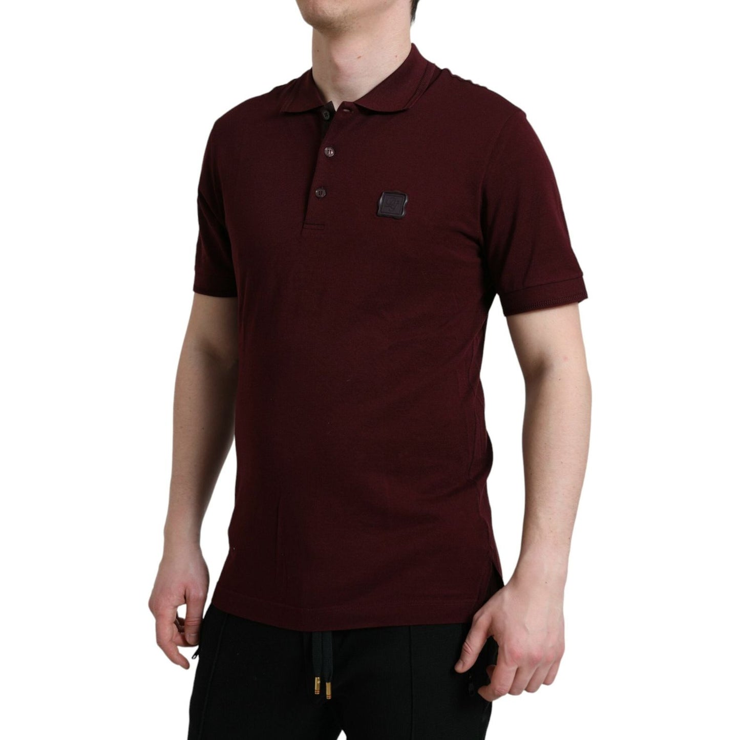 Dolce & Gabbana Maroon Collared Short Sleeves Polo T-shirt