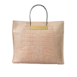 Balenciaga Pink Exotic Leather Embossed Cable Handle Shopper Tote Bag