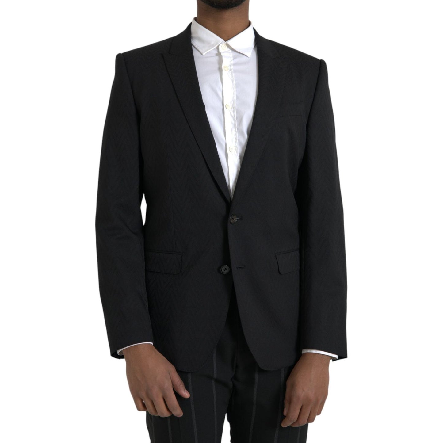 Dolce & Gabbana Black MARTINI Slim Fit Jacket Coat Blazer