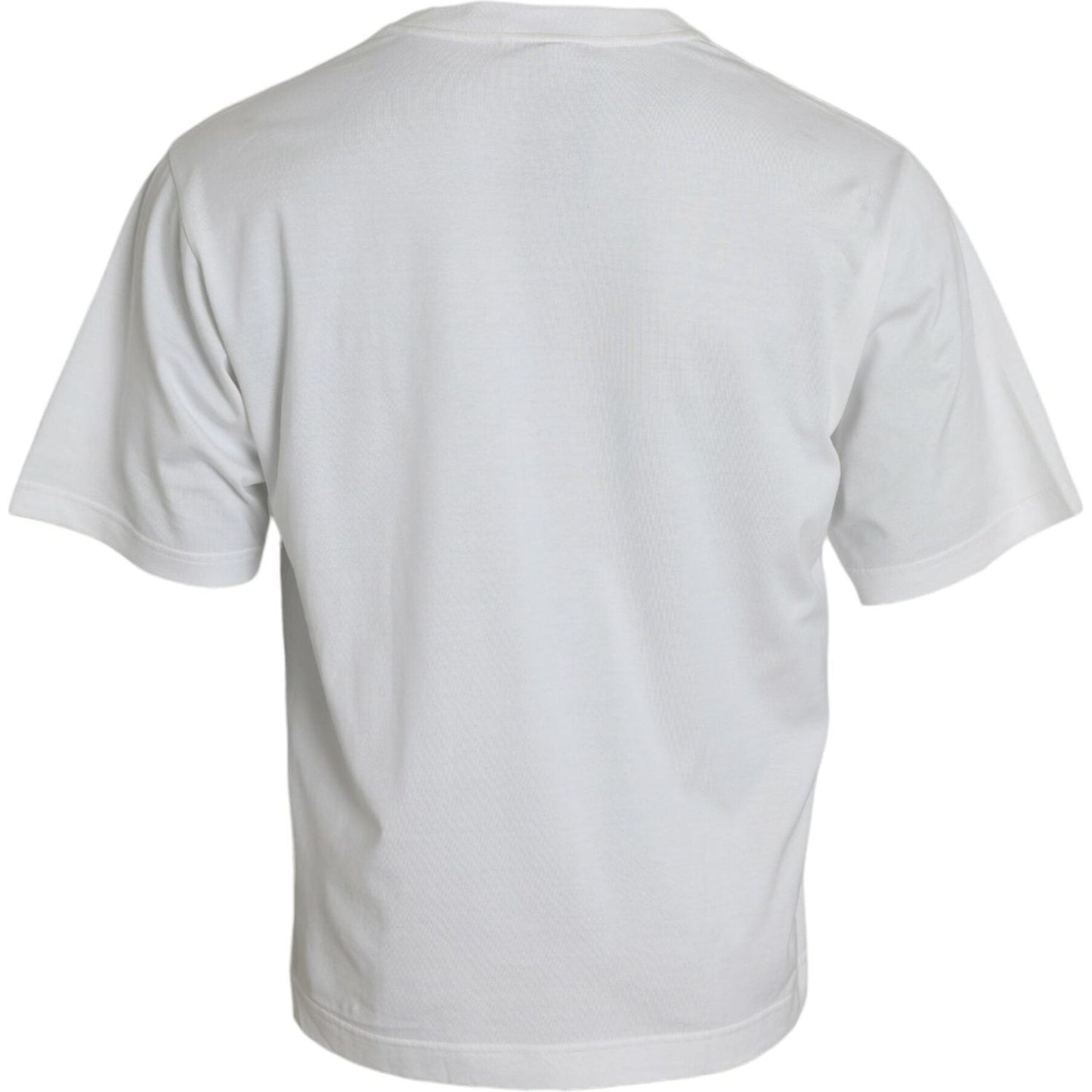 Dolce & Gabbana White Embellished Cotton Crew Neck T-shirt