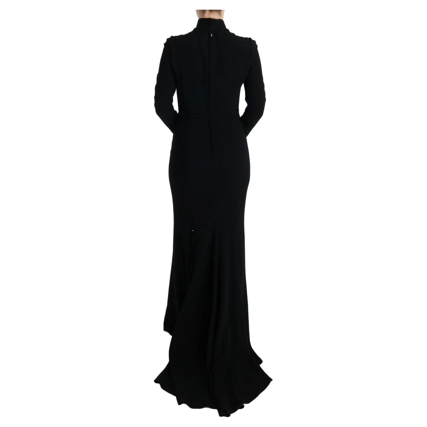 Dolce & Gabbana Black Stretch Long Gown Sheath Dress