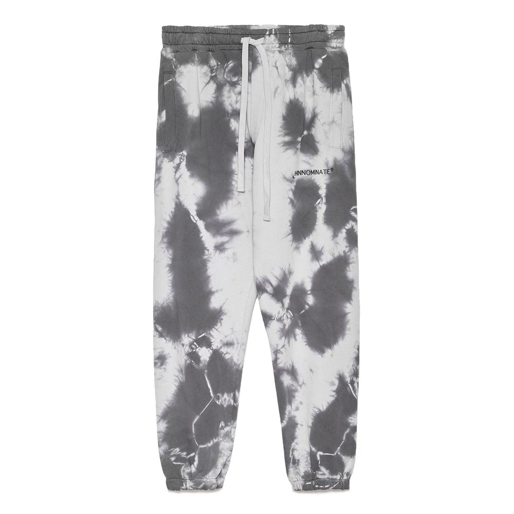 Chic stone print stretch cotton trousers with drawstring and side pockets, crafted in Italy. Comfortable fashion with unique design.
