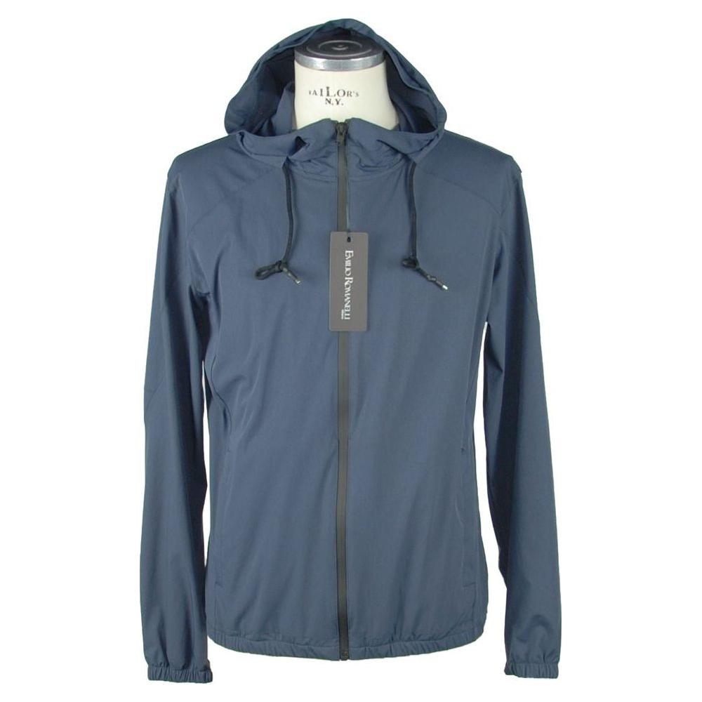 Emilio Romanelli Blue Synthetic Men Jacket