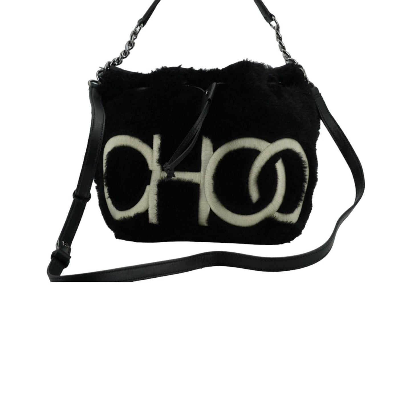 Jimmy Choo Black Leather Top Handle and Shoulder Bag