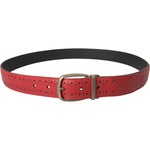 Dolce & Gabbana Red Perforated Leather Metal Buckle Belt Men BEL9182-85