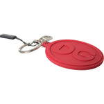Dolce & Gabbana Red Rubber DG Logo Silver Brass Metal Keyring Keychain SMY10274
