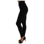 Dolce & Gabbana Elegant Black Cashmere Silk Stretch Pants Dolce & Gabbana Black