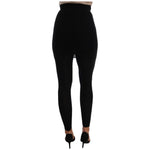 Dolce & Gabbana Elegant Black Cashmere Silk Stretch Pants Dolce & Gabbana Black