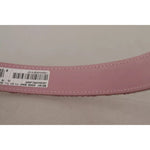 Dolce & Gabbana Pink Jaquard Embroidered Gold Tone Metal Buckle Belt WNB103-75
