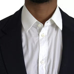 Dolce & Gabbana Blue Wool Notch Single Breasted Coat Blazer KOS2236-48
