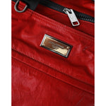 Dolce & Gabbana Red Nylon Calfskin Hand Shoulder Duffel Bag BAG1486