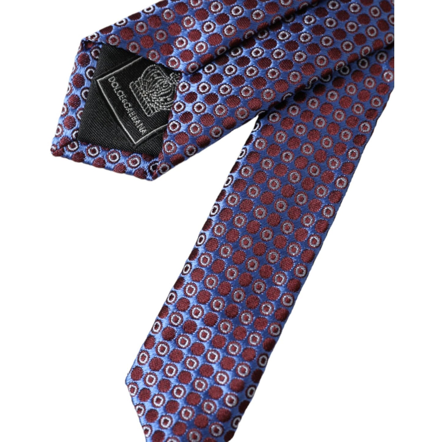 Dolce & Gabbana Blue Purple Patterned Silk Adjustable Men Tie KRA3325