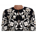 Dolce & Gabbana Black Baroque Floral Crystal Jacket Coats & Jackets