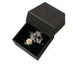 Dolce & Gabbana Silver Brass Clear Crystal Roses Pendants Necklace