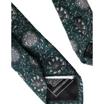 Dolce & Gabbana Green Floral Print Silk Adjustable Men Tie KRA3345