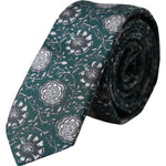 Dolce & Gabbana Green Floral Print Silk Adjustable Men Tie KRA3345