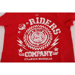 Frankie Morello Chic Red 'RIDERS' Motive Crewneck Tee Frankie Morello Thistle