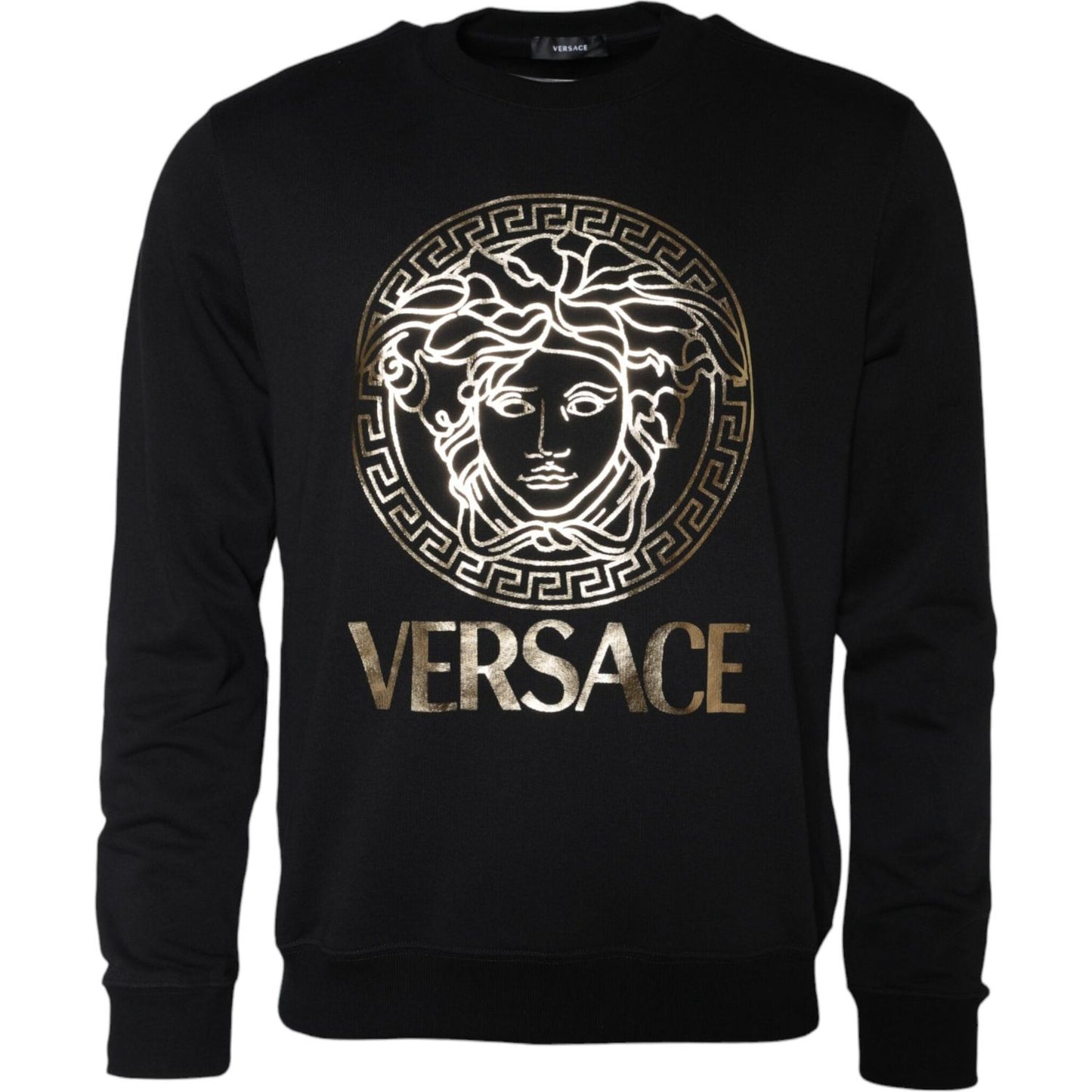 Versace Black Medusa Fleece Cotton Crew Neck Sweatshirt Sweater TSH86765-L