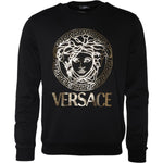 Versace Black Medusa Fleece Cotton Crew Neck Sweatshirt Sweater TSH86765-L